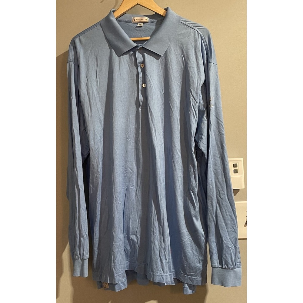 Peter Millar Shirt Long Sleeve Polo Embroidered Elks The Golf Club Mens XXL